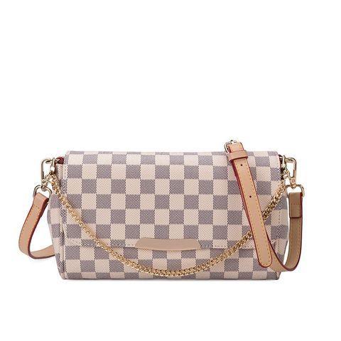 White Check Famous Crossbody